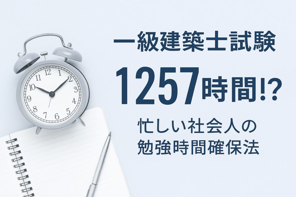 一級建築士試験に合格するには1,257時間！？｜社会人が勉強時間を確保する方法